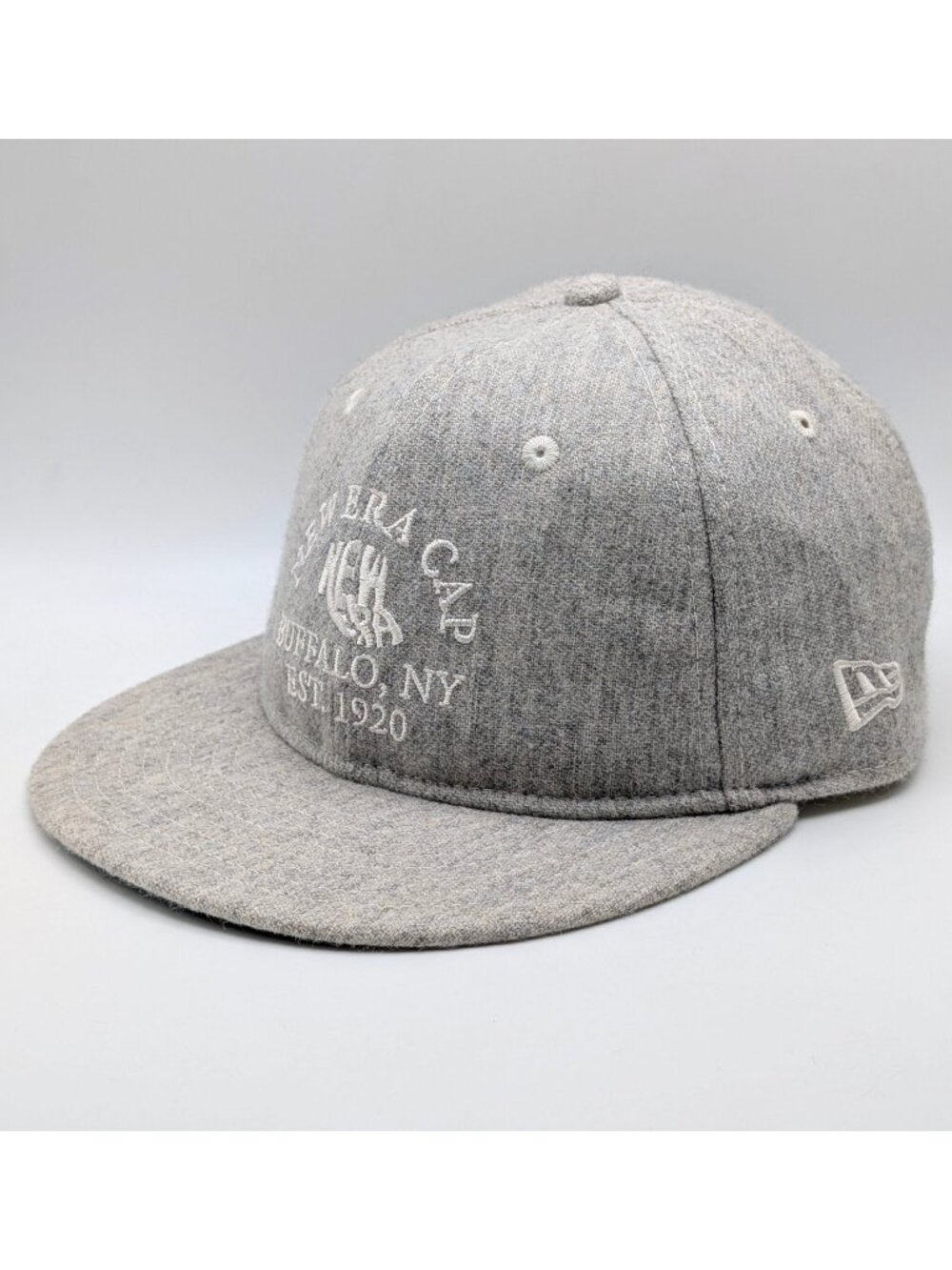 New Era 59Fifty 70th Anniversary Gray Wool Blend Fitted Hat Size 7 Buffalo NY